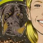 Danielle Mathers Instagram - Thanks so much once again to let me draw your “cartoonish” face, Dani! I really love to draw beauty faces and horrorific scenes… yes, I’m bipolar 🤣 love to see both sides of life… 😉 #lovecomics #comic #portrait #drawing #psychedelic #pinkfloyd #danimathers #puppy #rottweiler #popart #vintagecomics #retroart