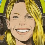 Danielle Mathers Instagram - Thanks so much once again to let me draw your “cartoonish” face, Dani! I really love to draw beauty faces and horrorific scenes… yes, I’m bipolar 🤣 love to see both sides of life… 😉 #lovecomics #comic #portrait #drawing #psychedelic #pinkfloyd #danimathers #puppy #rottweiler #popart #vintagecomics #retroart