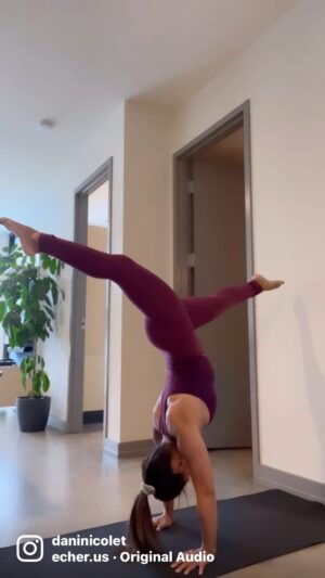 Danielle Nicolet Instagram - Had to give it a go, & see if I still got summa it! 🤸🏽‍♀️ 😜
(and thank you @stori for this beautiful workout wear! 🤗)