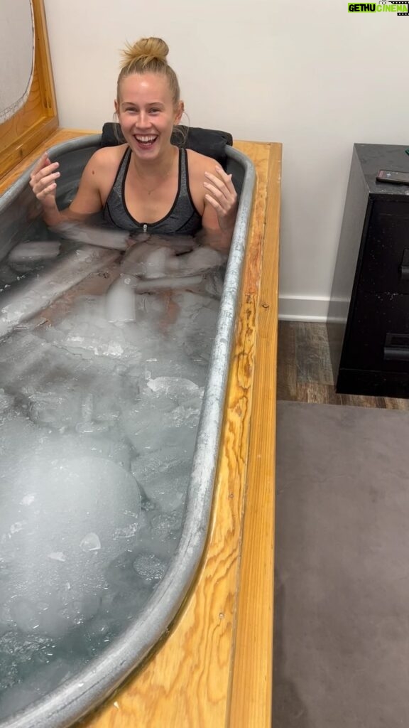 Danika Yarosh Instagram - found this gem while going through my camera roll from 2023 and I couldn’t resist not sharing it again. my first ever ice bath!! 🤣🥶🧊 @adelkyokushin helped me find my zen immediately after this - ended up lasting a whole 8 minutes!! 💪🏻 but for real, so grateful to @adelkyokushin for teaching me last year how powerful your mind is and how important mindfulness and meditation truly is 🧘🏼‍♀️🙌🏻🥷🏻