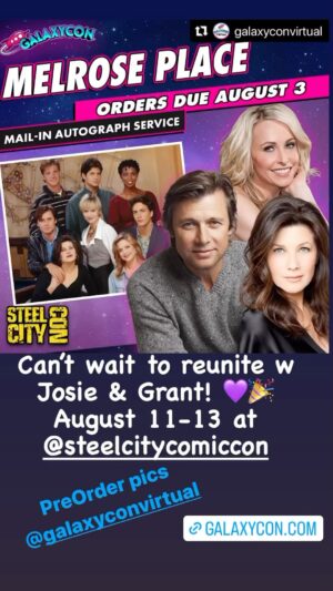 Daphne Zuniga Instagram - This is gonna be fun! I so look forward to two people I adore and worked w on Melrose Place. Hope to see ya’ll there. August 11-13 at Steel City Con in Pittsburgh. #MelrosePlace #reunion #fanconvention #steelcitycon #party