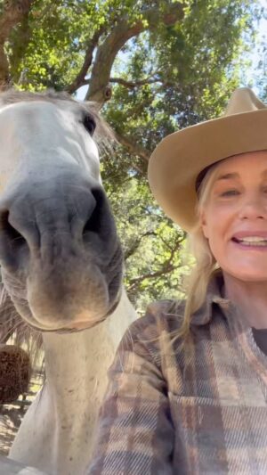 Daryl Hannah Instagram - I’m so grateful 
for Redwings Horse Sanctuary! 
 @redwingshorses 

Please consider adopting 
or donating 
to support the all 
the amazing love 
and care they give 
to their rescues
X❤️X 
dh
& Mr. G