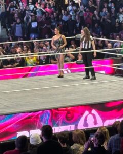 Dasha Kuret Gonzalez Instagram - Oh what a night!!!! #AEWRevolution last night live from #Greensboro #NC was such an incredible experience!!! If you didn’t get to check it out, watch it on repeat!!! #AEW #Announcer #MasDasha #StingsLastMatch was most definitely one for the record books! 💄: @aewglam @dearadneris 💁🏽‍♀️: @mamasal10
