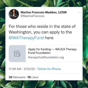 Dawn-Lyen Gardner Instagram - Please share with your community! 🙏🏽 Repost from @justice4blackgirls
•
For Black girls & women who need free therapy and healing resources. Please share this list curated by @marlinefrancois with organizations who provide therapy vouchers! We’re so grateful for her insight and deep commitment to the work that honors the healing and wellness of Black girls!🤍

In addition to the critical work of organizations like our sister org @blackgirlssmile, we launch our Healing & Liberation Initiative offering free monthly spirituality coaching, wellness coaching, meditation resources and yoga! Each session is FREE and open to all Black girls. Our inaugural session happens today at 6PM EST. (Registration link is in our bio!)

**if you know of any other resources please add them below.

Black girls you are worthy of absolutely every investment. You deserve access to any and every resource that will facilitate your holistic healing and wellness. We send an abundance of love and light to our IG fam and hope to see some of you at our opening session this evening!🤍🙏🏾✨

*Even if you don’t need this list please share because there may be someone connected to you who does.🤍

#justiceforblackgirls #blackgirlwellness #mentalhealth #blackgirlhealing #freementalhealthresources