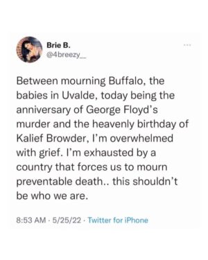 Dawn-Lyen Gardner Instagram - The violence in this country is fully preventable, but we need to make it our priority to protect people over property and root out patriarchy and blind allegiance to what the “founding fathers” would have wanted. We can decide to build a society that serves the world we live in now, if we have the will.

Huge gratitude to @usowomen for compiling the first 4 action items below: 

1. Contact lawmakers!
2. Support the families in #Uvalde via their verified GoFundMe
3. Don't forget about #Buffalo. Donate to @feedbuffalo 
at FeedBuffalo.org and the diaper bank Every Bottom
Covered at EveryBottomCovered.org.
4. Donate to and follow grassroots groups that are
advocating for gunAmber Goodwinention, including
@lifecampinc, @YouthOverGuns, and @cjactionfund
founded by @amberkgoodwin 
5. File a complaint against the NRA as a tax-exempt non-profit organization.
5. Support anti-g*n/violence movements and safer communities by donating to @fianational @livefreeusa @lifecampinc 

All links can be found in my story and will be saved to my highlights. ❤️

As we approach the upcoming midterms, we have to remember that you're not immune to having your rights taken away just because you have a Democratic governor and a Democratic mayor. What we saw in Buffalo is a representation of the same f*scism and wh*te supr*macy we saw in Ulvade and the dozens of other cities and towns across our country over the years.

Freedom is like a foundation we ALL live on. If we allow people to keep chipping away at it, eventually it will destabilize the entire structure. It's still true that none of us are free until all of us are free, and while some of us are unfree, we are all at risk of the same.