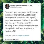 Dawn-Lyen Gardner Instagram - Please share with your community! 🙏🏽 Repost from @justice4blackgirls • For Black girls & women who need free therapy and healing resources. Please share this list curated by @marlinefrancois with organizations who provide therapy vouchers! We’re so grateful for her insight and deep commitment to the work that honors the healing and wellness of Black girls!🤍 In addition to the critical work of organizations like our sister org @blackgirlssmile, we launch our Healing & Liberation Initiative offering free monthly spirituality coaching, wellness coaching, meditation resources and yoga! Each session is FREE and open to all Black girls. Our inaugural session happens today at 6PM EST. (Registration link is in our bio!) **if you know of any other resources please add them below. Black girls you are worthy of absolutely every investment. You deserve access to any and every resource that will facilitate your holistic healing and wellness. We send an abundance of love and light to our IG fam and hope to see some of you at our opening session this evening!🤍🙏🏾✨ *Even if you don’t need this list please share because there may be someone connected to you who does.🤍 #justiceforblackgirls #blackgirlwellness #mentalhealth #blackgirlhealing #freementalhealthresources