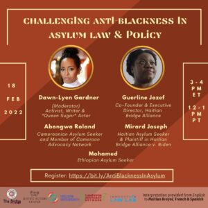 Dawn-Lyen Gardner Instagram - Too often, Black voices are erased from the U.S immigration narrative. 

This Friday @ 3ET/12PT, I'll be joining @CamAdvocacy @HaitianBridge to hear from Black asylum seekers   those working to challenge the abuse they disproportionately face.

📝 Register: bit.ly/AntiBlacknessInAsylum