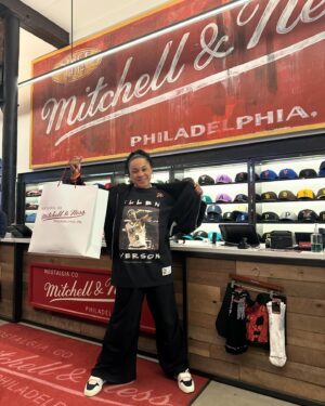 Dawn Staley Instagram - In Philly so you know what I do….hit up @mitchellandness for all the vintage gear and more!! Thank you my good peeps!