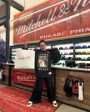 Dawn Staley Instagram - In Philly so you know what I do….hit up @mitchellandness for all the vintage gear and more!! Thank you my good peeps!
