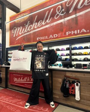 Dawn Staley Instagram - In Philly so you know what I do….hit up @mitchellandness for all the vintage gear and more!! Thank you my good peeps!