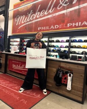 Dawn Staley Instagram - In Philly so you know what I do….hit up @mitchellandness for all the vintage gear and more!! Thank you my good peeps!