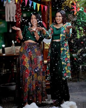 Dayyana Hameed Instagram - Well ..until the next christmas ❤️❤️❤️..

I smurf you @athira_madhav ..

MUA @brides_of_deepthi 

Costume @polkadotsbysandypillai