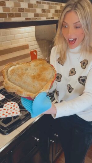 Debbie Matenopoulos Instagram - Want a quick, easy, yet impressive Valentines Day recipe the whole family will enjoy?  Look no further.  Make a Pot Pie in the shape of a ♥️ heart.  Super simple but makes a statement. I like to make as many foods that I can in the shape of hearts in February.  I know it’s slightly ridiculous but it makes me smile and luckily I have a 7 year old so it’s acceptable. This recipe comes together so quickly and I used my heart shaped @marthastewart love pie dish to make it special.  Your entire family will love it as much as I loved making it. You can find the full recipe on my website iamdebbiem.com.  However one step that I left out on the website, is to make sure and pause for a sip of wine 😉Enjoy!!! 😋🤤 #valentinesday #valentinesdaydinner #love #easyrecipes #valentinesdayrecipes