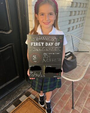 Debbie Matenopoulos Instagram - FIRST DAY of SCHOOL ➡️LAST DAY of SCHOOL ➡️FIRST DAY of SCHOOL  Last year we were in Greece when school started because Alexandra was a flower girl in her Godmothers @marigoknows wedding so we missed the first week of school and I didn’t get a “first day of school” picture.  I did however get some first few weeks of school pictures and these first 2 shots are those.  The following pic is the last day of school in second grade…I didn’t miss that thankfully. 🤪 And now today is her FIRST day of 3rd grade. Yesterday was the REAL first day but again like last year we were flying back from Greece so we missed it 🤦🏼‍♀️😅 Swipe to see this mornings pics and how much she has grown in one year. 💔 Where did the time go.  I am half crying and half smiling while I write this.  I am so proud and impressed of the girl she is growing into but my heart is breaking into a million pieces knowing she is not going to be my little monkey for too much longer.  Being a mom is the most wonderful fulfilling experience and also heart breaking all at the same time.  Love you my little monkey always and forever! 💕🐒