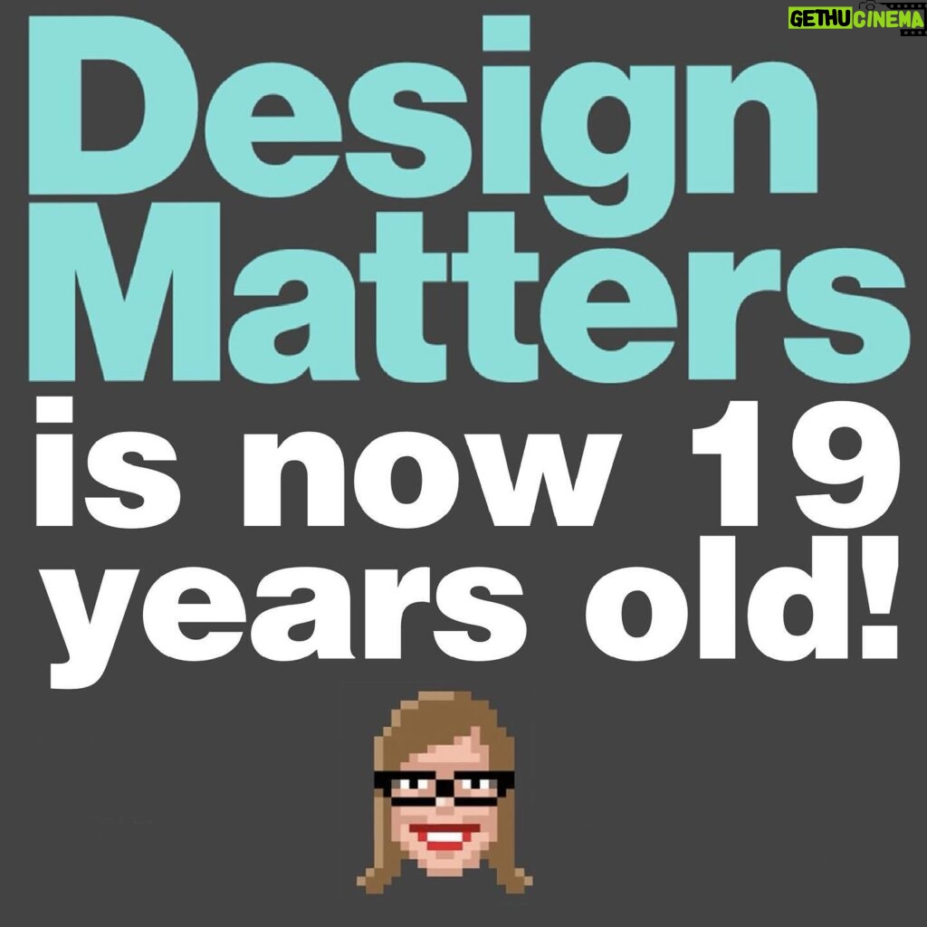 Debbie Millman Instagram - The idea for Design Matters began in late 2004 as a Hail Mary experiment to try and save my creative spirit. We launched on February 4th, 2005 from a telephone landline in my office in the Empire State Building and now, 19 years later, the show has turned into one of the biggest and most creative aspects of my life and is one of the first and longest podcasts in the world! With over 500 episodes with some of the most creative people on the planet, 10 Webby nominations (and two wins, at long last, thank you very much), a Signal award, a Cooper Hewitt National Design Award, an Ambie nomination, an AIGA lifetime achievement award and a bunch more 🙏, I AM SO FREAKING GRATEFUL! None of this—NONE OF THIS—would have happened without YOU! My beloved audience! Thank you for showing up all these years! Thank you for listening when the sound was terrible! Thank you for putting up with my long learning curve! And thank you to my generous guests who have shared so much and gave me their trust and allowed me to share their brilliance on the show. We’ll be gearing up for a 20th anniversary celebration next year and I hope to bring you lots more heartfelt, soulful, deeply researched episodes in the meantime. Special thanks to my producer of 15 years Curtis Fox, my editor @emilywetland, my pals at @ted (especially @wjhennessy) my pals at @print_mag, and my executive producer David Rhodes at @svanyc who believed in the value of the show in 2008 and helped me build my little studio. And of course thank you to @roxanegay74 who watches as I worry week after week that I’m not doing a good enough job and supports me every minute with patience, love, kindness, generosity, humor, insight and more love. Thank you thank you.