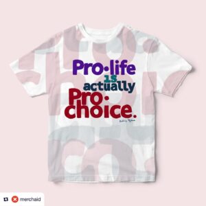 Debbie Millman Instagram - This election year, reproductive rights are on the ballot and we need to make our voices heard. This is an issue I’m deeply passionate about, so I’ve teamed up with @merchaid to design a limited-edition t-shirt and print that are raising important and necessary funds for @abortionfunds. The full capsule will be one sale Monday June 3rd at 12pm EST, and will include my pals @jessicavwalsh and @gailycurl. You can shop the collab from 12pm EST June 3rd at www.getmerchaid.com. 

Repost from @merchaid
•
Pro-life is actually pro-choice. @debbiemillman’s limited-edition design in support of @abortionfunds drops June 3rd.