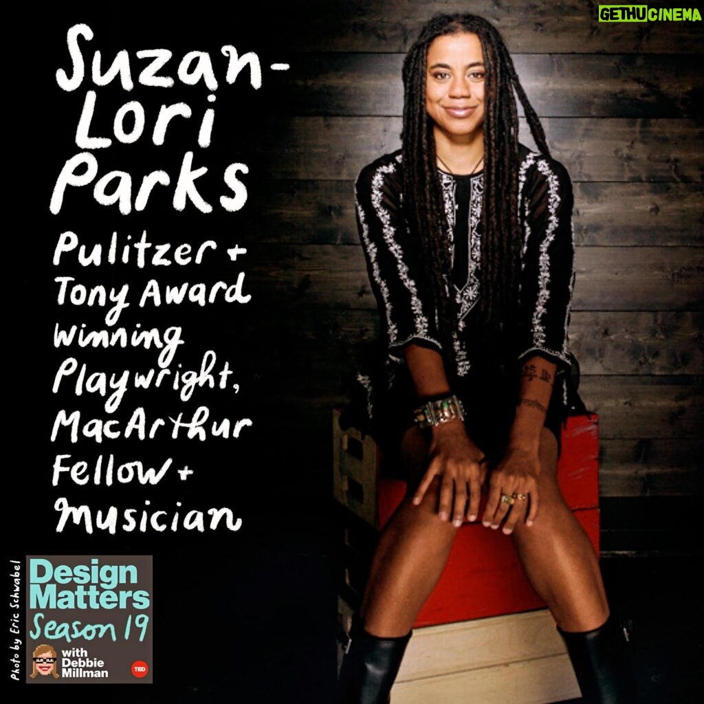 Debbie Millman Instagram - The playwright Suzan-Lori Parks has staged some of most important works of contemporary American theater and, as a result, she has won nearly every artistic accolade, including a Pulitzer Prize, several Tony awards and a MacArthur Genius Grant. Her latest play is a play within a play titled ‘Sally and Tom.’ The play presents the story of Sally Hemings and Thomas Jefferson, and explores the complications and contradictions of their relationship with candor, pathos and group of phenomenal actors. ‘Sally and Tom’ is currently on stage at the @publictheaterny. @suzanloriparks365 is also a novelist AND a member of the band @sulaandthejoyfulnoise. Link to listen is in my bio or here: https://tinyurl.com/dmwsuzanloriparks