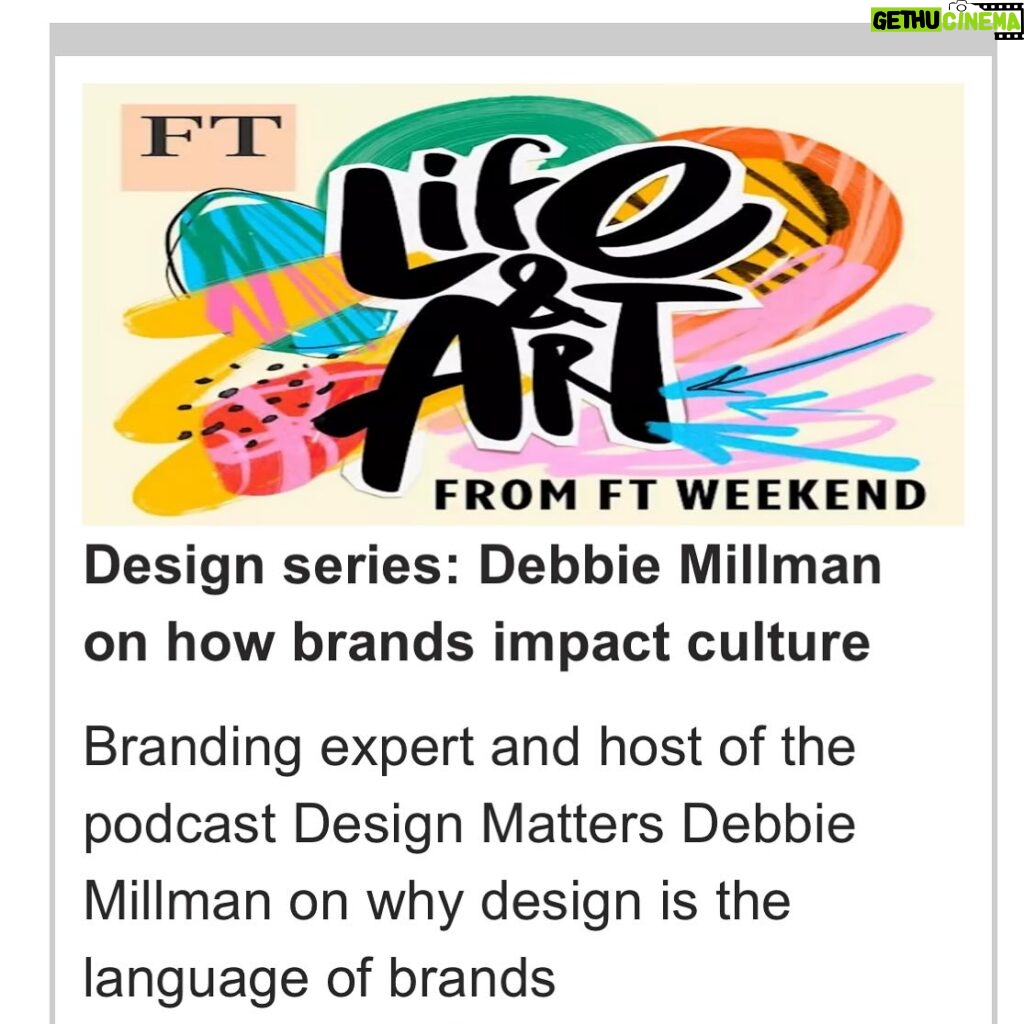 Debbie Millman Instagram - I spoke with @lilahrap for the @financialtimes about design, brands and culture and why I don’t believe in “personal branding.” Link in bio!
