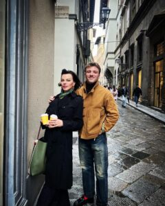 Debi Mazar Instagram - Was running errands in Firenze and randomly bumped in to Rocco! I am SO proud of his art! @maisonrhed For the record ,I gave him his 1st haircut ❤️ #adoro #Succo d'arancia #Firenze #Zia