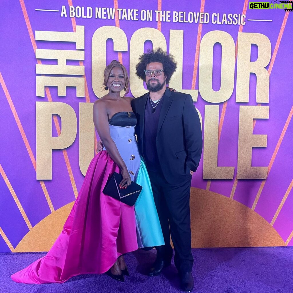 Deborah Joy Winans Instagram - Felt like a Queen at the color purple premiere so y’all gone get these pics😜 This @harbison.studio gown by @charlienchargie was EVERYTHING😍 Thank youuuu💜 Happy Tuesday yall😘😘😘