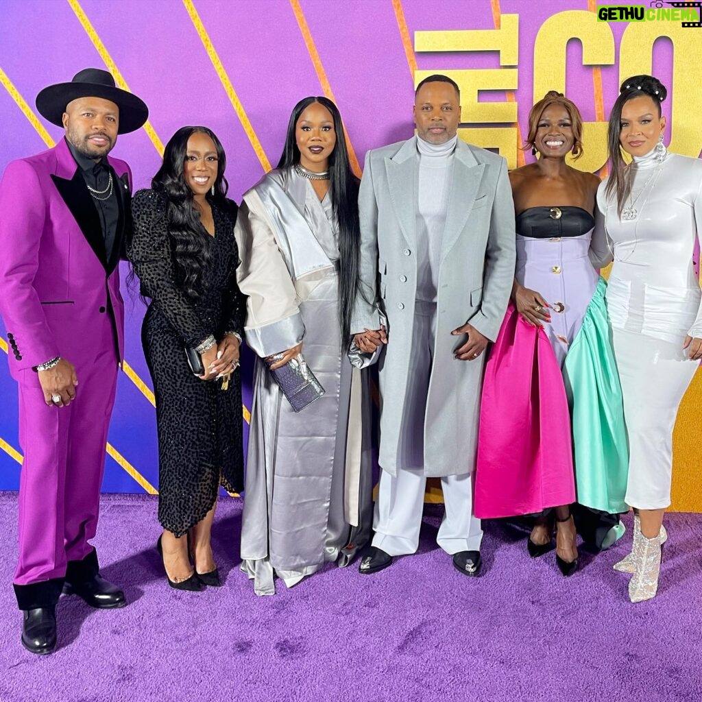 Deborah Joy Winans Instagram - Felt like a Queen at the color purple premiere so y’all gone get these pics😜 This @harbison.studio gown by @charlienchargie was EVERYTHING😍 Thank youuuu💜 Happy Tuesday yall😘😘😘