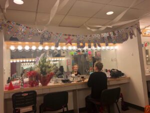 Debra Jo Rupp Instagram - When your birthday falls on a 2 show day and you spend it with people you love to work with, your dressing room will look like this. And you get to take the Pringle’s home. Because really, is there ever enough salt? ❤️❤️❤️