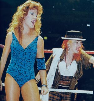 Debrah Miceli Instagram - With 10 days remaining until the final night of #WrestleMania, we’re doing a countdown of the biggest moments from the first 10 events!

At WrestleMania 1, Wendi Richter proved to be a true pioneer for women’s wrestling as she competed in the first women’s match at The Showcase of the Immortals. Wendi played crucial role in the success of the WWF during that era and her pairing with Cyndi Lauper was significant for the WWF’s Rock N’ Wrestling Connection which helped to usher wrestling into pop culture!

#WWE #WWEHOF #SmackDown @wwe @wwenetwork