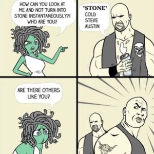 Debrah Miceli Instagram - Medusa can’t quite hang with the big boys the way that the character M-A-D-U-S-A could kick their ass 😂

@steveaustinbsr @therock