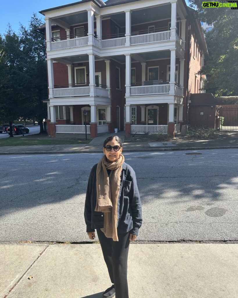 Deepti Naval Instagram - In front of Margaret Mitchell’s house in Atlanta where she’d have sat and written ‘Gone With The Wind’. Pity I could not go in as it was closed.