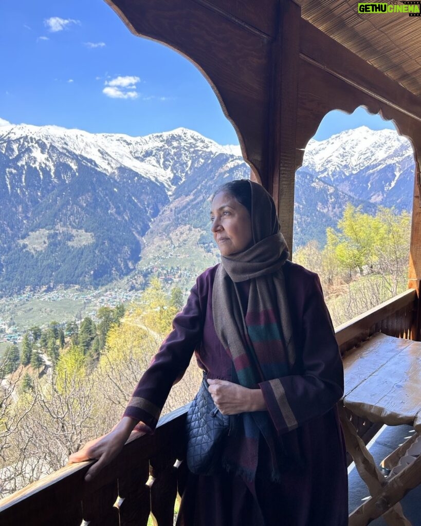 Deepti Naval Instagram - Discovered this little gem of a place in Hamta, truly a get away - where one can spend a quiet time with oneself, contemplating on the ways of the world . . . 😌