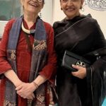 Deepti Naval Instagram - With Amba Sanyal. My mother had studied painting from her father, the legendary painter BC Sanyal in Lahore in the 1940s before Partition. Wardrobe @raw_mango