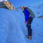 Della Dartyan Instagram - "Life's challenges are like climbing an ice-covered mountain. It's slippery, it's steep, and it's cold, but with determination and the right tools, you can conquer even the most formidable peaks." Sekalian OOTD di gunung es ceunahhhhh...Semua perintilan atribut jelas penting! Kalau ditanya berat? Sudah pasti buat jalan biasa yang nggak nanjak dan nggak di es aja berat! Atasan : 4 lapis! Baselayer Karakoram Eiger, Warmer Eiger, Down Jacket dan hardshell WS Lorentz jacket Eiger. Bawah : 4 lapis! Warmer legging, Down Pants, Softshell pants Eiger dan Hardshell WS Lorentz Eiger. Belum lagi perintilan buat climbing : harness dan kawan-kawannya 😮‍💨