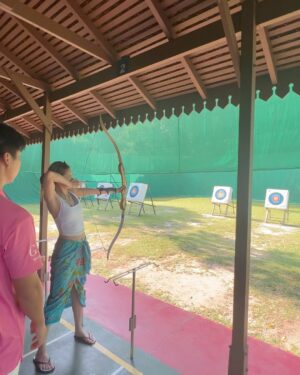 Denise Camillia Tan Instagram - Club Med memories 🌴

1. Caught the sunrise on the last day before heading home 🌄 

2. A sweaty Pilates session w my cutie sis 

3. Archery- my new fav activity! 🏹 

4. Not risking another lizard scare in the bathroom. Hence the hanger for protection 🦎 

5/6. Be present & cherish every moment w your loved ones🫶🏻 

7. The last time I did flying trapeze was when I was 10. 20 years later I’m back at it w a knee hang!🫡

8. Ice cold beer on a hot hot day 🍺 

9. Besties 🐒