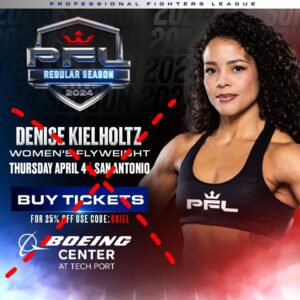 Denise Kielholtz Instagram - When we were almost ready to leave to San Antonio for the PFL RegularSeason, I found myself in the midst of a personal change..

Which unfortunately prevented me from fighting in the $1 million tournament. 

I wish all women the best of luck and, above all, a lot of fun next Thursday! 

#Missdynamite #outofthetournament #PFL #regularseason #1million #mma #fighting #flyweight #sanantonio #texas #takecare