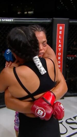 Denise Kielholtz Instagram - Respect between two warriors 👊  @missdynamite secures a huge decision win in Chicago, snapping Sumiko Inaba’s undefeated streak 🔥 #Bellator301