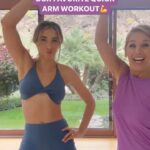 Denise Austin Instagram – FUN ARM SCULPT WORKOUT with my mama @deniseaustin 💪👯‍♀️ tag your workout buddy in the comments!!! 

The workout: 
1. Lateral raises
2. Single arm press
3. Tricep kickbacks 
4. Back fly
5. Tricep extensions
6. Chest openers 
Try each move for 30 seconds, and repeat 2-3x💫