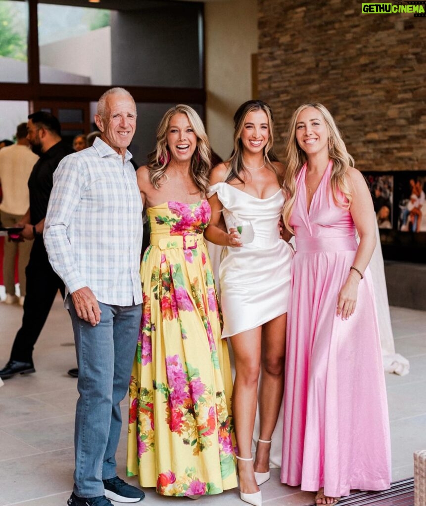 Denise Austin Instagram - Still on a MAGICAL high!!! This past wedding weekend was a DREAM !!! Katie and Lane are so HAPPY in LOVE!!! It was so special for us to be able to host the Welcome Party and their Beautiful wedding at our home!!!! On Friday night, at their Welcome party, Jeff, Kelly and I surprised Katie with her favorite Caribbean band from Anguilla, @omalie360_music…we had so much FUN and I will never get over how much LOVE was in the air!!! And the day of the wedding was just EUPHORIC…my sweet Katie looked STUNNING…seeing her so happy made my heart smile!!! I will be forever grateful for this absolutely breathtaking weekend!!! Love and Joy. Xoxo
