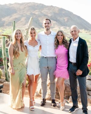 Denise Austin Instagram - Flashback to last week at my daughter @katieaustin and Lane’s REHEARSAL DINNER!!! I was so touched that Katie wanted to wear my wedding dress from 1983 to this incredibly SPECIAL night honoring her Dad and I’s marriage of 41 YEARS!!! I just couldn’t hold back my tears of joy seeing her so HAPPY!!! It was such a beautiful way to kick off their Wedding Weekend …and I am still in AWE and Over the Moon dreaming about it ALL..blissfully re-living every second… I love you Katie and Lane …LOVE looks good on you!!! Xoxo