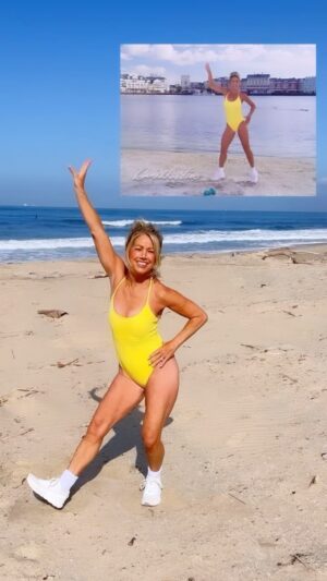 Denise Austin Instagram - THEN and NOW!!! 
Almost 30 years ago!! Me At age 40 and NOW at age 67 !! And still feeling GREAT.. Same leotard ..
the same moves…and the same enthusiasm for LIFE!!!
Do you remember this workout from my TV show days?? What a wonderful time in my career, I always had the best time filming!! And I remember this moment so well because my daughters , Kelly and Katie were right there with me and so excited because I was filming at Disney World!!! Xoxo