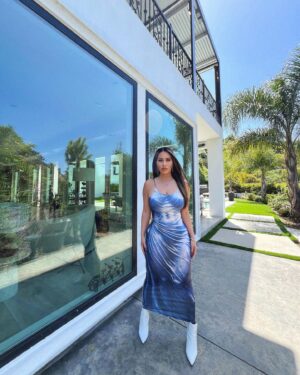 Destiny Monique Instagram - Have a great week everyone! 💙
-
15% off with my code: ADWD15 shop @shop_kollyy 
Sculpture aesthetics human body sleeveless maxi dress. 
.
.
.
.
#Ad #maxidress #style #fashion #kollyy #dress