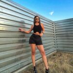 Destiny Monique Instagram - Put a boot on with shorts and now your outfit is fall friendly. 🍁😁🍁 - Shorts @halara_official these are super soft and stretchy loved them all summer. Use my code when you shop Adaywi0 for 15% off. (Full Halara haul with more comfortable pieces on my YouTube channel) . . . . #allblackfit #shortsandboots #stylefashion #halara #halara_officialyes @halara_official