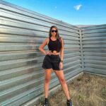Destiny Monique Instagram - Put a boot on with shorts and now your outfit is fall friendly. 🍁😁🍁 - Shorts @halara_official these are super soft and stretchy loved them all summer. Use my code when you shop Adaywi0 for 15% off. (Full Halara haul with more comfortable pieces on my YouTube channel) . . . . #allblackfit #shortsandboots #stylefashion #halara #halara_officialyes @halara_official