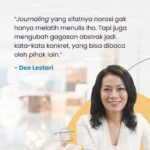 Dewi Lestari Instagram - Teman Kuncie, ternyata journaling salah satu langkah Mba Dee untuk latihan menulis, loh! 😍 Mba Dee sudah rutin membuat journaling sejak SD dan rutinitas inilah yang mengantarkan Mba Dee menjadi penulis profesional yang sukses. ✨🤗 Tentu saja, memiliki bekal kebiasaan menulis journal saja tidak cukup untuk menjadi seorang penulis profesional, karena setiap penulis perlu memahami berbagai pendekatan dan sedikit strategi, seperti perlunya tahu cara mengolah cerita, dan tahu cara bagaimana membuat tulisan yang berhasil dinikmati oleh pembaca. Yuk, bergabung dan menjadi bagian dari kelas Kaizen Writing, karena di kelas ini Mba Dee akan membagikan resep menulisnya. 🤩🔥 #Kuncie #KaizenWriting #MemulaiPerubahan