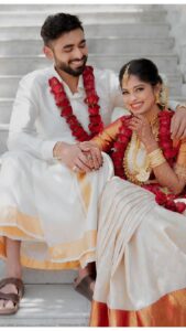 Dharshana Ashokan Instagram - Wedding makeover @dharshana_ashokan and her groom. Grooms makeover and bride hairstyling : @makeoverby_pranitha Saree draping : @perfectpleats_saree_stylist (Reception makeup , Coimbatore makeup artist, cbe mua , Coimbatore mua, Tirupur mua, Chennai mua, Chennai makeup artist ,erode makeup artist, erode mua, Salem makeup artist, Salem mua, Namakkal makeup artist, dindugal makeup artist, Madurai makeup artist , Ooty makeup artist , Muhurtham makeup,wedding saree, wedding jewellery,karaikudi makeup artist)