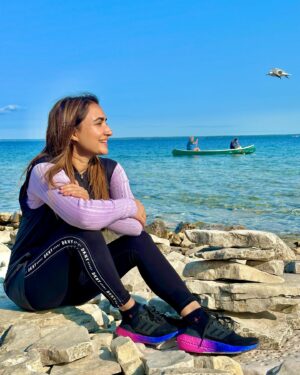 Dhrriti Saharan Reddy Instagram - Tobermory has my Heart 🩵🦋
.
.
.
#vacation #nature #canada #travel #beach #mountains #flowerpotisland #flowerpot #tobermory #dhrritisaharan  #jayanthreddy #birds #love