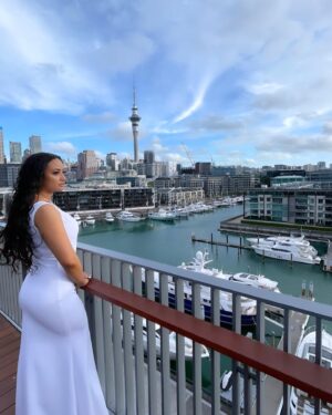 Diamond Langi Instagram - Thankful for everything✨Much love @nazzfitness @lulaswimlabel I had an incredible time walking the runway for your designs. I am super proud of you, you are such a beautiful soul Naz💖Makeup: @kh_beauty88 Dress: @sew_fitnz💖