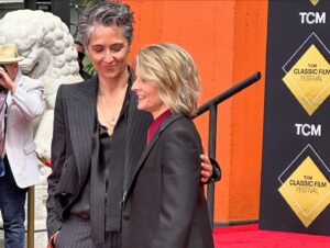Diana Nyad Instagram - Bonnie and I had the extreme pleasure of cheering Jodie Foster yesterday at her big moment of putting her hand and footprints into the famous gallery of cement at Hollywood’s Grauman’s Chinese Theater. Jodie’s cinema career defies credulity. By age 14, she had starred in Taxi Driver, Alice Doesn’t Live Here Any More, and three other sterling films. She has won and also been nominated for multiple Oscars, from The Accused, Silence of the Lambs, to our very own NYAD. Her dear friend Jamie Lee Curtis told colorful Jodie personal stories, such as her dressing in costumes for holidays and going door to door in her neighborhood, inciting others to also get into costume and widen the group. Yesterday was a big professional moment for our friend Jodie Foster. And it was also a big personal day—-her 10th anniversary shared with her wonderful wife Alexandra Hedison.