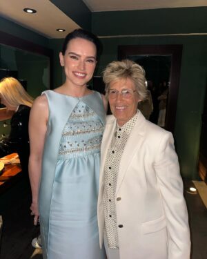 Diana Nyad Instagram - Last night saw the premiere of The Young Woman and the Sea, starring the captivating Daisy Ridley (am with her here). The 1926 heroism of the first woman to swim the English Channel had me enthralled scene by scene. Thus, only fitting that Music Friday is accompanied by Bobby Darin’s Beyond the Sea. Many swimmer Olympians attended. Am here with my old friend, 1976 gold medalist John Naber. #musicfriday
#nyad #daisyridley #disney #johnnaber