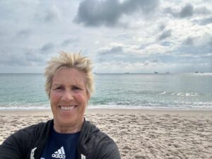 Diana Nyad Instagram - In my old home town Ft Lauderdale for an honor tonight (more on that later). This morning standing on the precise beach where, at age 9, looked out at this very horizon and first imagined swimming all the way from Cuba to FL. Please don’t think me a braggart for saying so but I still feel what grit it took to stand here and be bold enough to think I could swim non-stop for these 110 miles. Annette and Jodie nominated for SAG awards tonight, for their powerful performances of that very grit that Bonnie and I embody.
#nyad #fortlauderdale