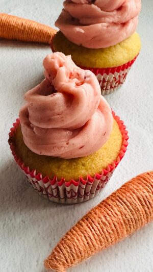 Dina Deleasa Instagram - Lemon Ricotta Cupcakes are light and bright, and some fresh strawberry buttercream makes it beautiful! These are the perfect treats to help your table “spring ahead.”
 
Recently, I wrote a devotional for the upcoming @shelivesfearless Spring ’24 magazine encouraging readers to not dismiss what they learned in their “winter” season in an effort to “spring ahead.” Let’s be careful not to overlook the work he does in our lives during our time in the valleys. Being careful not to dismiss the pruning we experienced. The soil that was turned, and the seeds that were planted. Instead, spend time in this new season asking him to fix your eyes on the sprouts and the buds so to speak. Taking time to recognize and praise him for the new place he has brought you too. Notice the new desires he has put in your heart. Don’t be afraid to start small, and put your energy in to cultivating what he has truly put in front of you.
 
For the recipe, cupcakes and all, head to DishItGirl.com, link in bio and keep up with @shelivesfearless for more devotional resources! We hope you will join us in New Jersey and Florida this year!
 
Strawberry Buttercream
1 stick (4 ounces) unsalted butter
2-3 c powdered sugar
6 oz strawberries, pureed
1 large lemon, freshly squeezed
 
In a medium-sized mixing bowl, beat the butter until light and fluffy.
Slowly mix in powdered sugar until fully combined. I ended up adding in 2 1/2 cups of powdered sugar. Add in a little bit at a time until you achieve your desired consistency.
Puree strawberries and lemon juice in a food processor or blender. Press through a fine sieve to remove seeds. Measure out 1/2 cup of strawberry puree and mix into the frosting until well combined.
Spread or pipe on cooled cupcake. If you do not wait until they are cooled the icing will melt off! You can use a piping bag or cut a tiny hole in corner of ziploc bag. Fill the bag with the buttercream and pipe on top cupcakes as desired.

#cupcakerecipe #kidsinthekitchen #springrecipes #desserttime